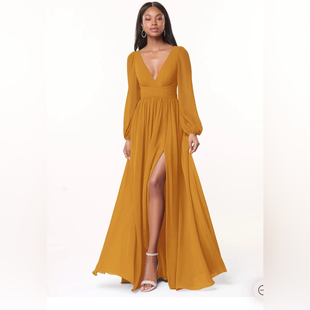 AZAZIE - Norah gown. Size 12. Never worn. BUTTERSCOTCH
